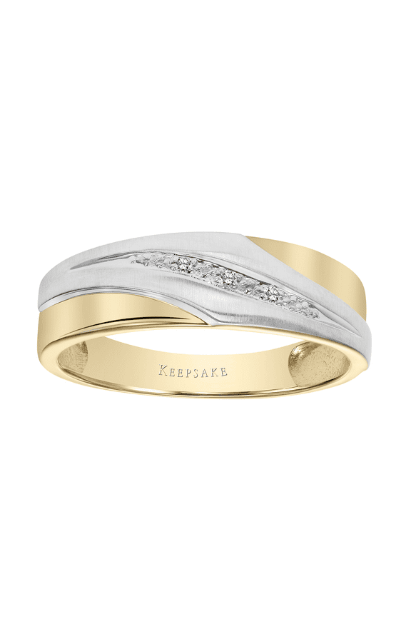 Diamond-Accent 10k Yellow & White "Togetherness" Men's Wedding Band by Keepsake