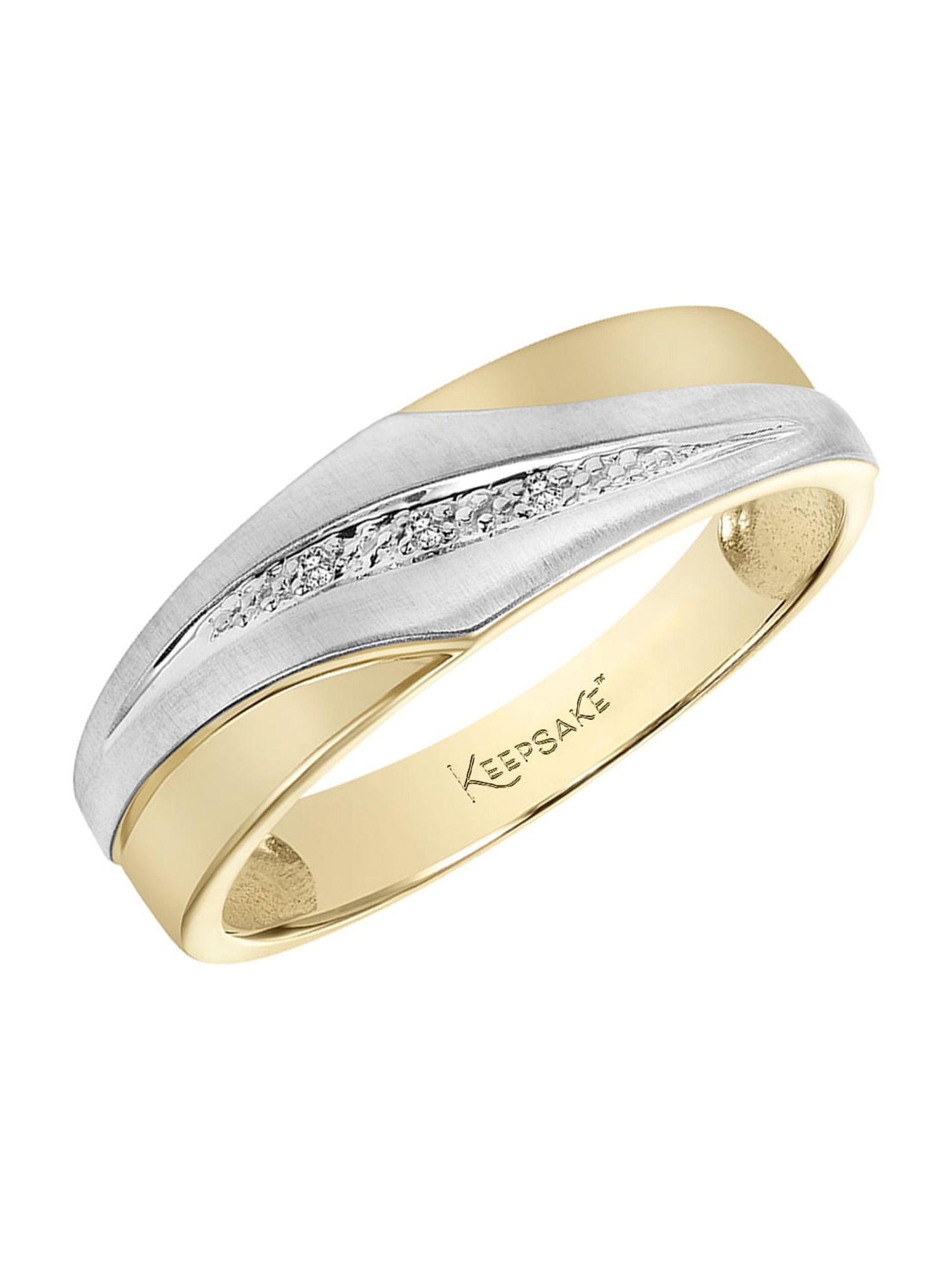 Diamond-Accent 10k Yellow & White "Togetherness" Men's Wedding Band by Keepsake
