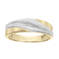 thumbnail image 1 of Diamond-Accent 10k Yellow & White "Togetherness" Men's Wedding Band by Keepsake, 1 of 2