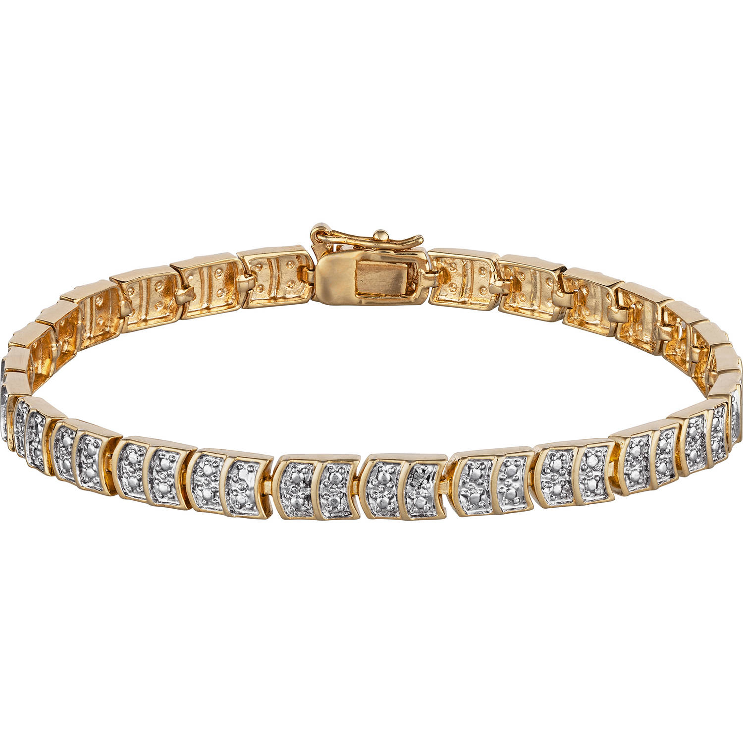 Diamond Accent 14kt Gold-Plated Tennis Bracelet, 8" - image 1 of 2