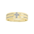 thumbnail image 1 of Diamond-Accent 18KT Yellow Gold over Sterling Silver "Reverant" Men's Cross Fashion Ring by Keepsake, 1 of 5