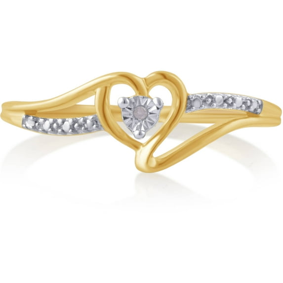 Diamond Accent Gold-Tone Heart Fashion Ring