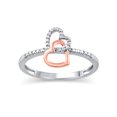 thumbnail image 1 of Diamond Accent (I3 clarity, I-J color) Diamond Heart Fashion Ring in 14k Pink Gold Plated Sterling Silver, Size 5, 1 of 1