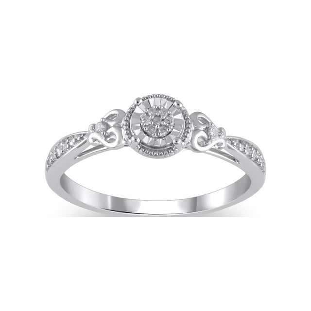 Diamond Accent (I3 clarity, I-J color) Hold My Hand Diamond Promise Ring in 10kt White Gold, Size 7