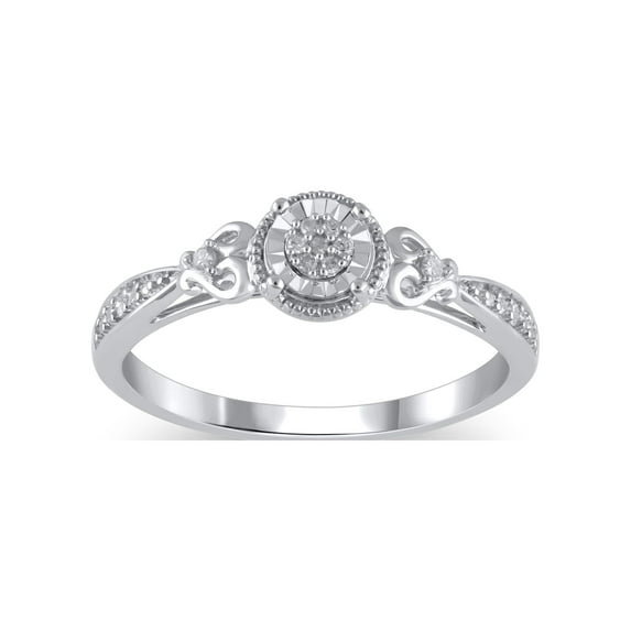 Diamond Accent (I3 clarity, I-J color) Hold My Hand Diamond Promise Ring in 10kt White Gold, Size 8