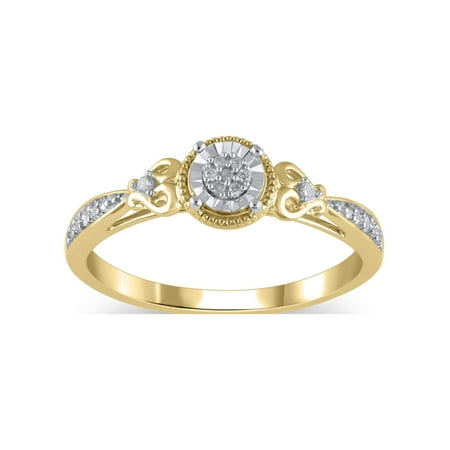 1/20 Cttw Hold My Hand Natural White Diamond Promise Women's Ring in 10K Yellow Gold
