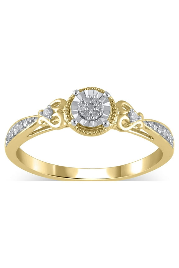 1/20 Cttw Hold My Hand Natural White Diamond Promise Women's Ring in 10K Yellow Gold