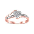 thumbnail image 1 of Diamond Accent (I3 clarity, J-K color) Hold My Hand Diamond Heart Promise Ring in 10K Pink Gold, Size 6, 1 of 5