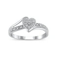 thumbnail image 1 of Diamond Accent (I3 clarity, J-K color) Hold My Hand Diamond Heart Promise Ring in 10K White Gold, Size 6, 1 of 5