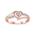 thumbnail image 1 of Diamond Accent (I3 clarity, J-K color) Hold My Hand Diamond Heart Promise Ring in 10kt Rose Gold, Size 5, 1 of 5