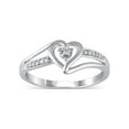 thumbnail image 1 of Diamond Accent (I3 clarity, J-K color) Hold My Hand Diamond Heart Promise Ring in 10kt White Gold, Size 5, 1 of 5