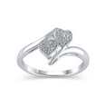 thumbnail image 1 of Diamond Accent (I3 clarity, J-K color) Hold My Hand Diamond Heart Promise Ring in Sterling Silver, Size 4, 1 of 5