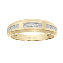 Diamond-Accent "Ivy" Men's Wedding Band in 10k Yellow Gold by Keepsake