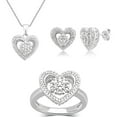 thumbnail image 1 of Diamond Accent Round White Rhodium Plated Ring, Earrings and Pendant Set, 18", 1 of 8