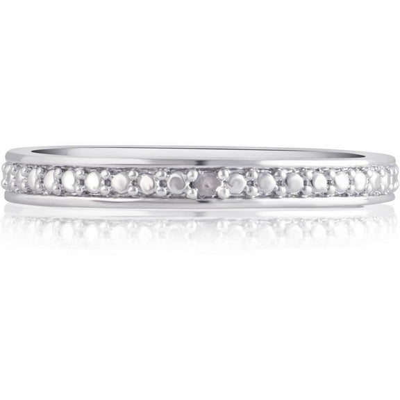 Diamond Accent Silver-Tone Classic Wedding Band