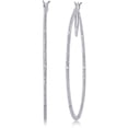 thumbnail image 1 of Diamond Accent Silver Tone Hoop Earring., 1 of 2