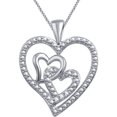 thumbnail image 1 of Diamond Accent Silvertone Triple Heart Pendant,18" Chain, 1 of 3