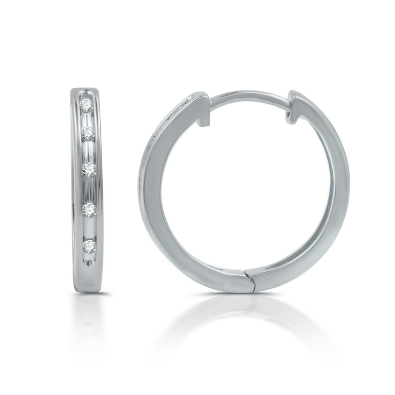 アクセサリー ambush peal silver hoop earrings v Sterling Silver Cross Dangle Hoop Earrings - DOM485 | JTV