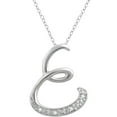 thumbnail image 1 of Diamond Accent Sterling Silver "E" Initial Pendant, 18" Chain, 1 of 3