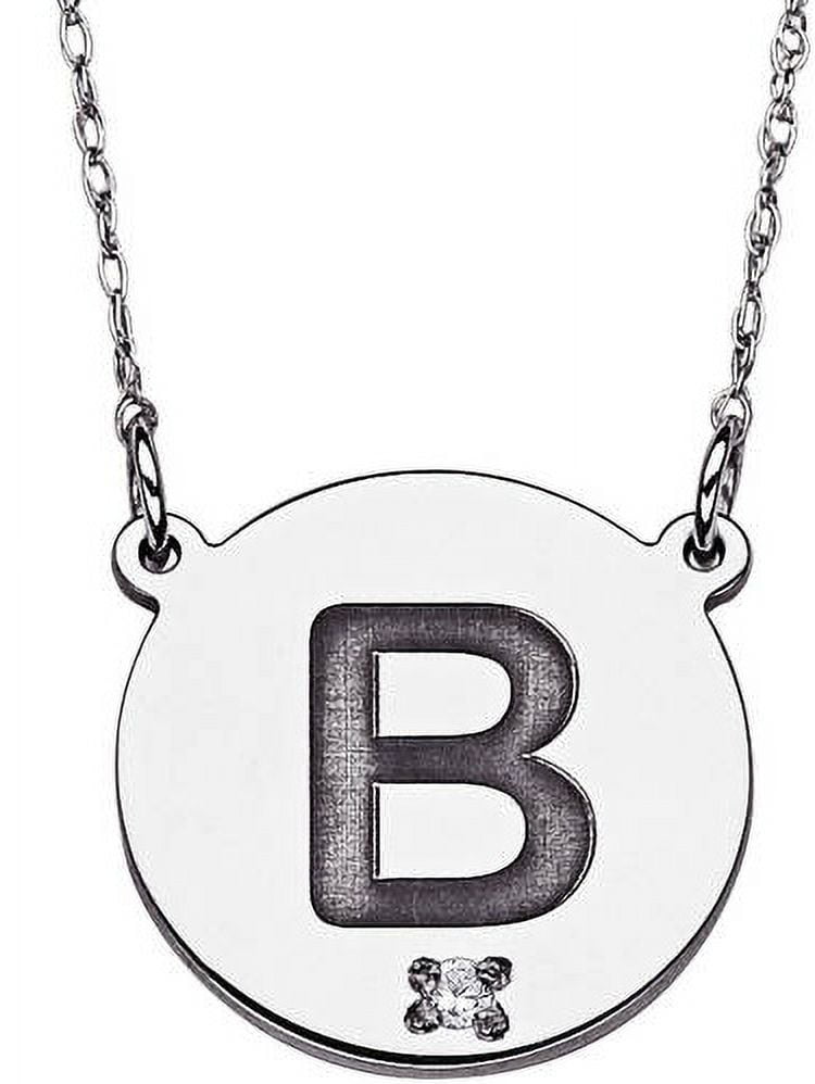 Diamond Accent Sterling Silver Initial Disc Pendant Necklace, 20"