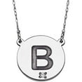 thumbnail image 1 of Diamond Accent Sterling Silver Initial Disc Pendant Necklace, 20", 1 of 1
