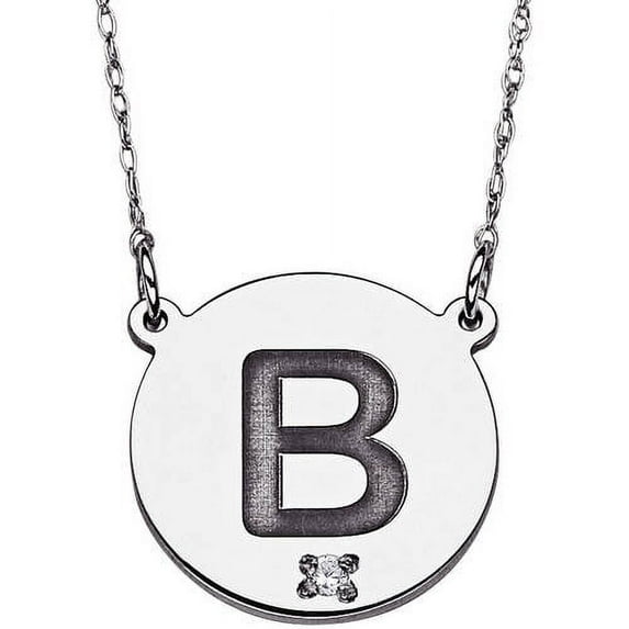 Diamond Accent Sterling Silver Initial Disc Pendant Necklace, 20"