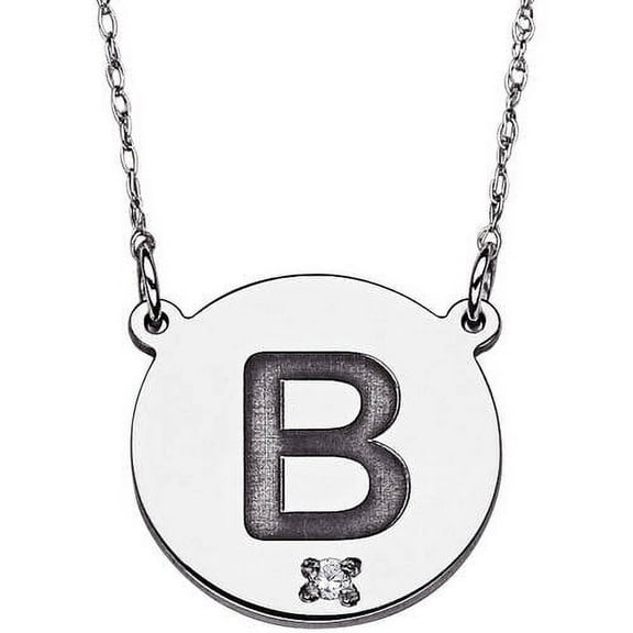 Diamond Accent Sterling Silver Initial Disc Pendant Necklace, 20"