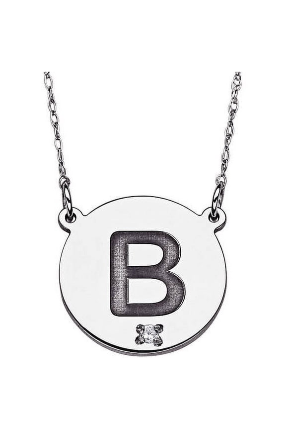 Diamond Accent Sterling Silver Initial Disc Pendant Necklace, 20"