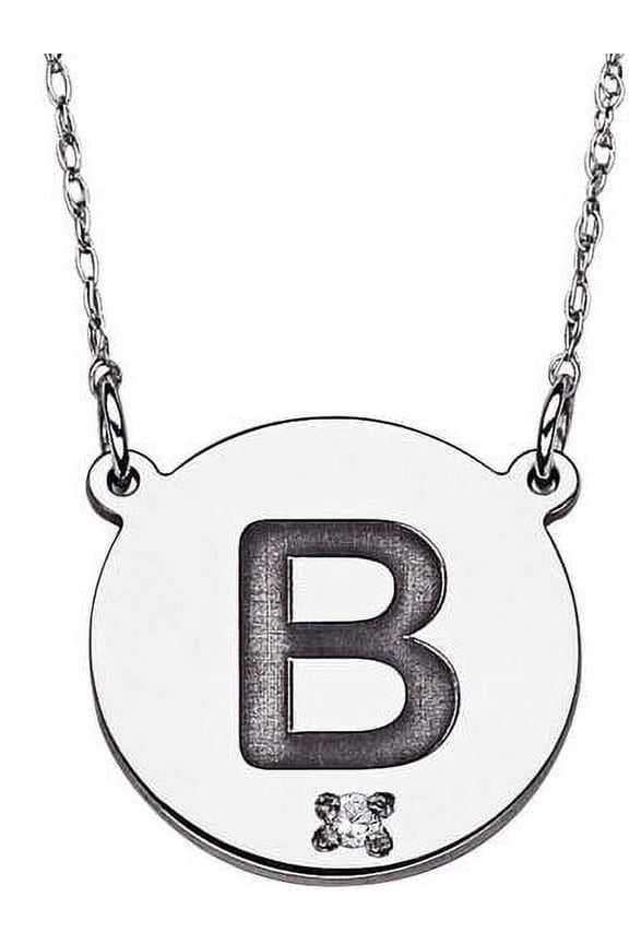 Diamond Accent Sterling Silver Initial Disc Pendant Necklace, 20"