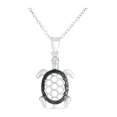 thumbnail image 1 of Diamond Accent Sterling Silver Turtle Pendant, 18", 1 of 1