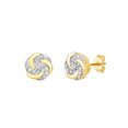 thumbnail image 1 of Diamond Accent Stud Earrings in Sterling Silver and Yellow Gold-plated, 1 of 4