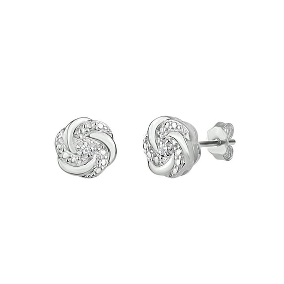 Diamond Accent Swirl Stud Earrings in Sterling Silver