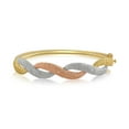 thumbnail image 1 of Diamond Accent Three Tone Fashion Bangle, 1 of 3