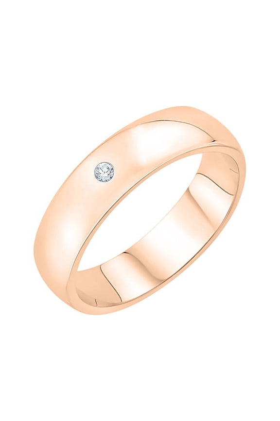 Diamond Accent Wedding Band in 10K Rose Gold (I-Color, SI3-I1 Clarity)