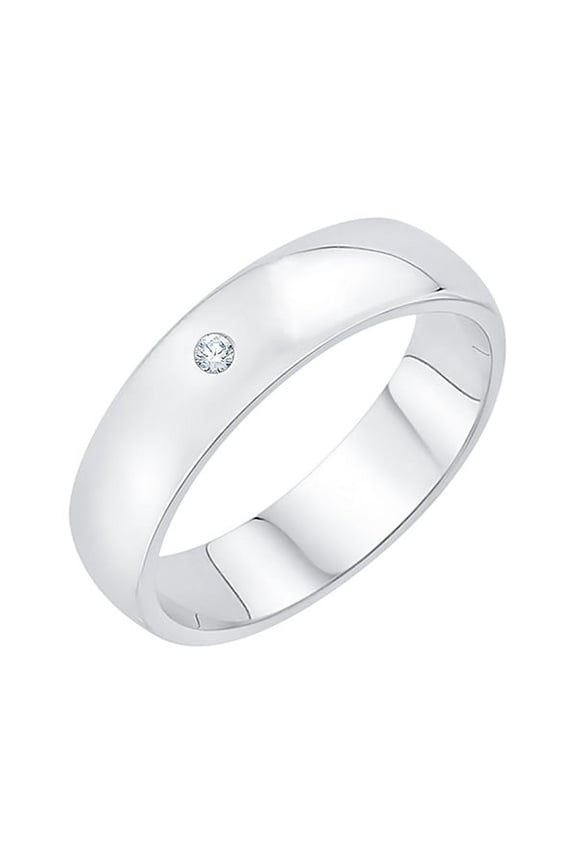 Diamond Accent Wedding Band in Sterling Silver (I-Color, SI3-I1 Clarity)