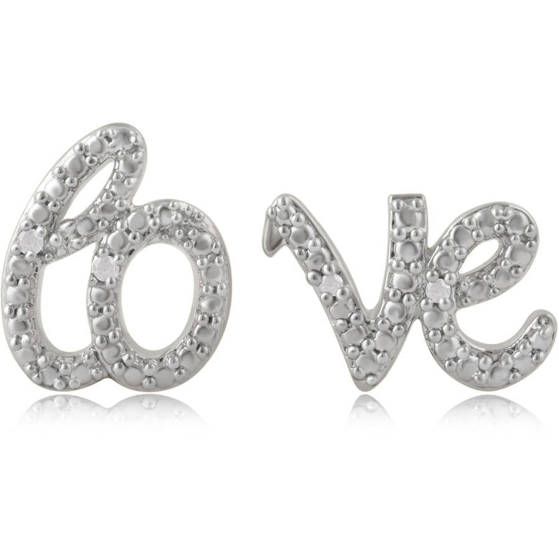 Diamond Accent "lo" And "ve"  Silver Ove
