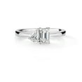 thumbnail image 1 of Diamond Affection 0.50 Cttw Lab Created Diamond Emerald Cut Asymetric Engagement Ring Rhodium Plated Sterling Silver, 1 of 7