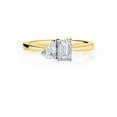 thumbnail image 1 of Diamond Affection 0.50 Cttw Lab Created Diamond Emerald Cut Asymetric Engagement Ring Yellow Gold Plated Sterling Silver, 1 of 7