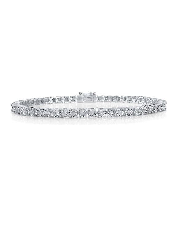1/2 Cttw Lab Created Diamond Tennis Bracelet Rhodium Plated Sterling Silver
