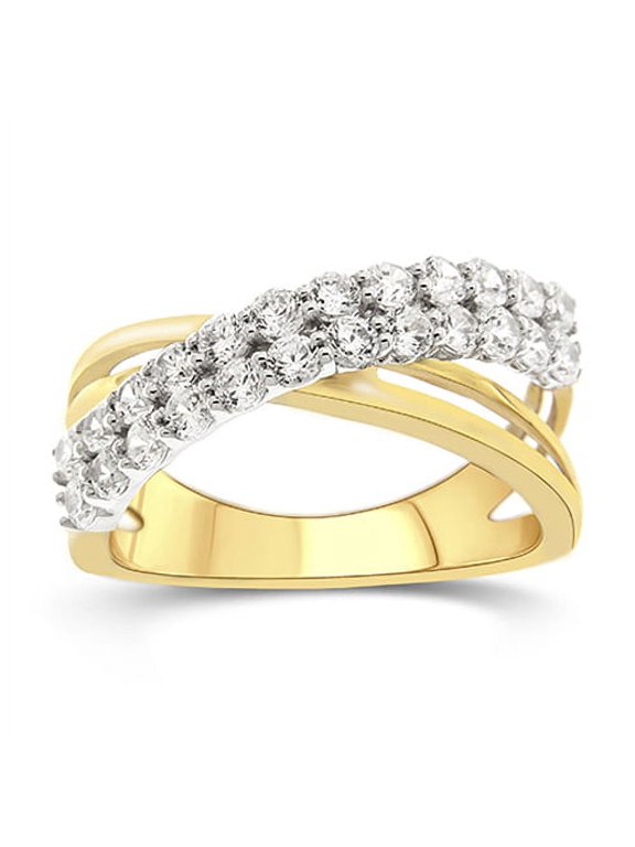 1 Cttw Laboratory Created Diamond Yellow Ring in Sterling Silver for Women Size 7 (Color G-H/Clarity SI1)