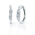 thumbnail image 1 of Diamond Affection Baguette Pear Cut 1 Cttw Lab Created Diamond Huggie Hoop Earrings Rhodium Plated Sterling Silver, 1 of 6