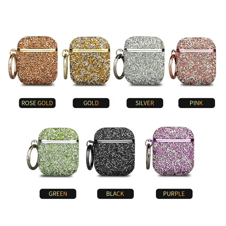 Diamond Airpods Case Cover Protective Airpods Charging Cases Hard Carrying Case Accessories for Apple Airpods 2 1 Pink Glitter