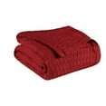 thumbnail image 1 of Diamond All-Season 100% Cotton Thermal Woven Blanket Burgundy / King, 1 of 3