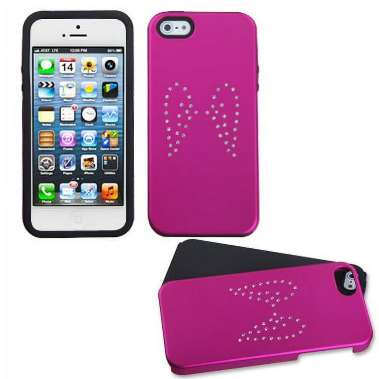 Diamond Angel Wings Titanium Solid Hot Pink/Solid Black Frosted