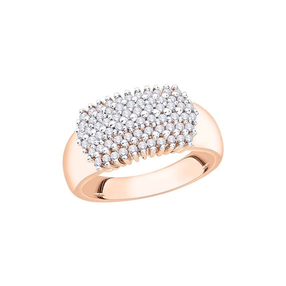 Diamond Anniversary Ring in 10K Rose Gold (1/2 cttw) (I-Color, SI3/I1-Clarity) (Size-6)