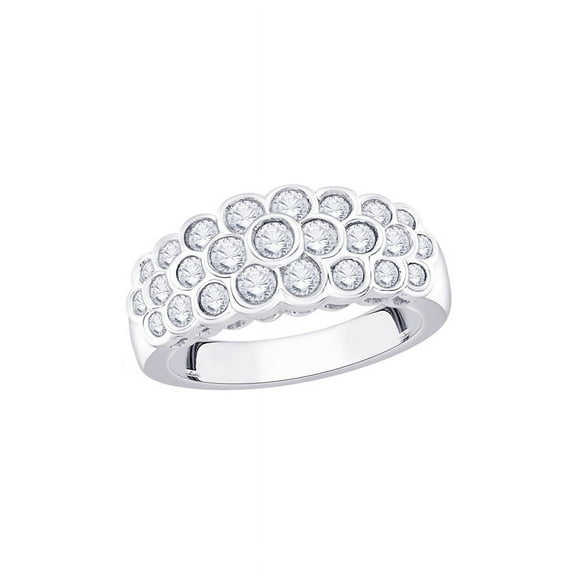 Diamond Anniversary Ring in 10K White Gold (1 cttw) (I-Color, SI3/I1-Clarity) (Size-5.5)