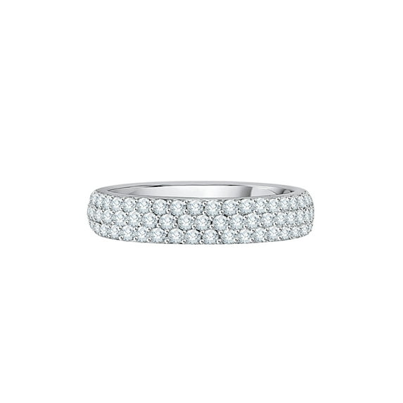 Diamond Anniversary Ring in 10K White Gold (3/4 cttw) (I-Color, SI3-I1 Clarity) (Size-9)