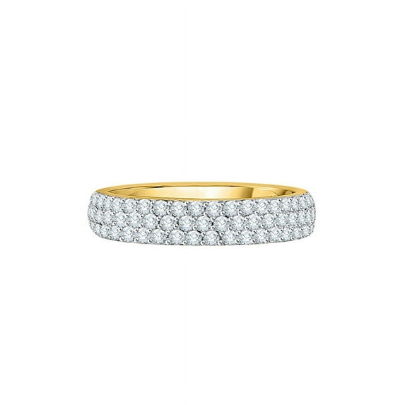 Diamond Anniversary Ring in 10K Yellow Gold (3/4 cttw) (I-Color, SI3-I1 Clarity) (Size-8)
