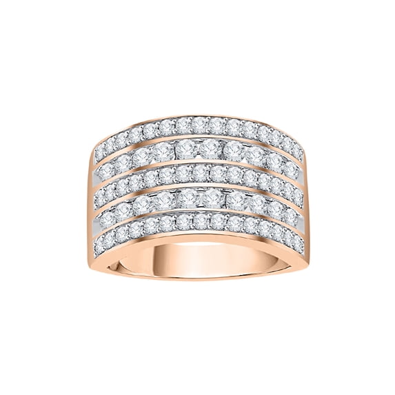 Diamond Anniversary Ring in 14K Rose Gold (1 1/4 cttw) (I-Color, SI3-I1 Clarity) (Size-6)