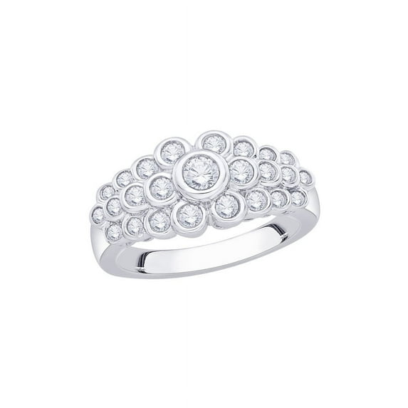 Diamond Anniversary Ring in Sterling Silver (3/4 cttw) (I-Color, SI3/I1-Clarity)